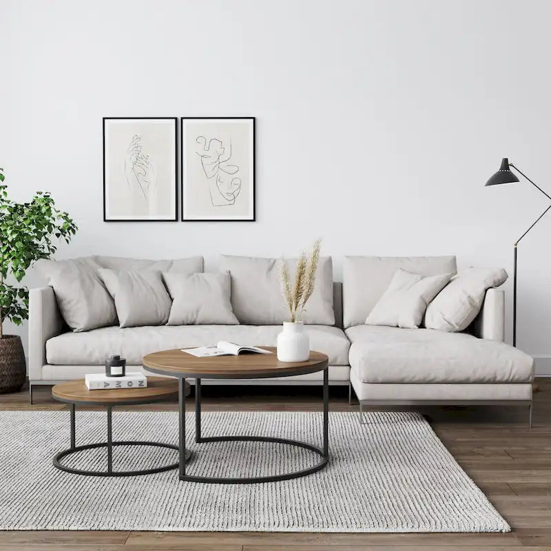 Nathan James Stella Round Nesting Coffee Table Set of 2