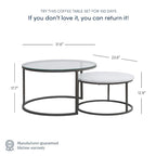 Nathan James Stella Round Nesting Coffee Table Set of 2