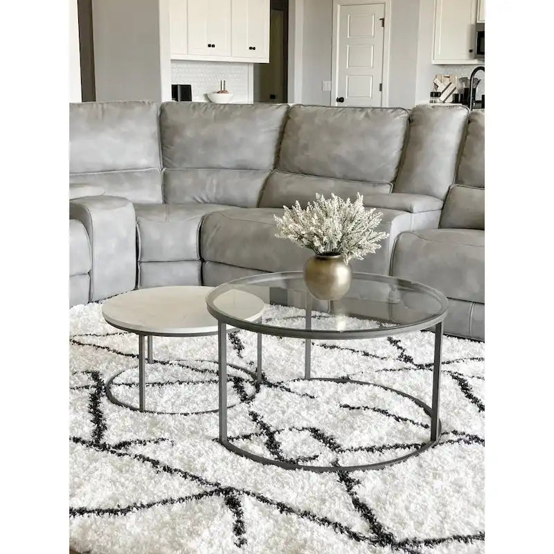 Nathan James Stella Round Nesting Coffee Table Set of 2
