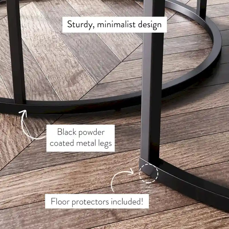 Nathan James Stella Round Nesting Coffee Table Set of 2