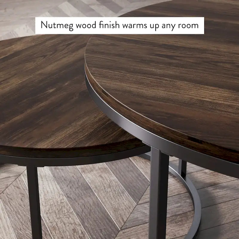 Nathan James Stella Round Nesting Coffee Table Set of 2