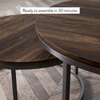 Nathan James Stella Round Nesting Coffee Table Set of 2