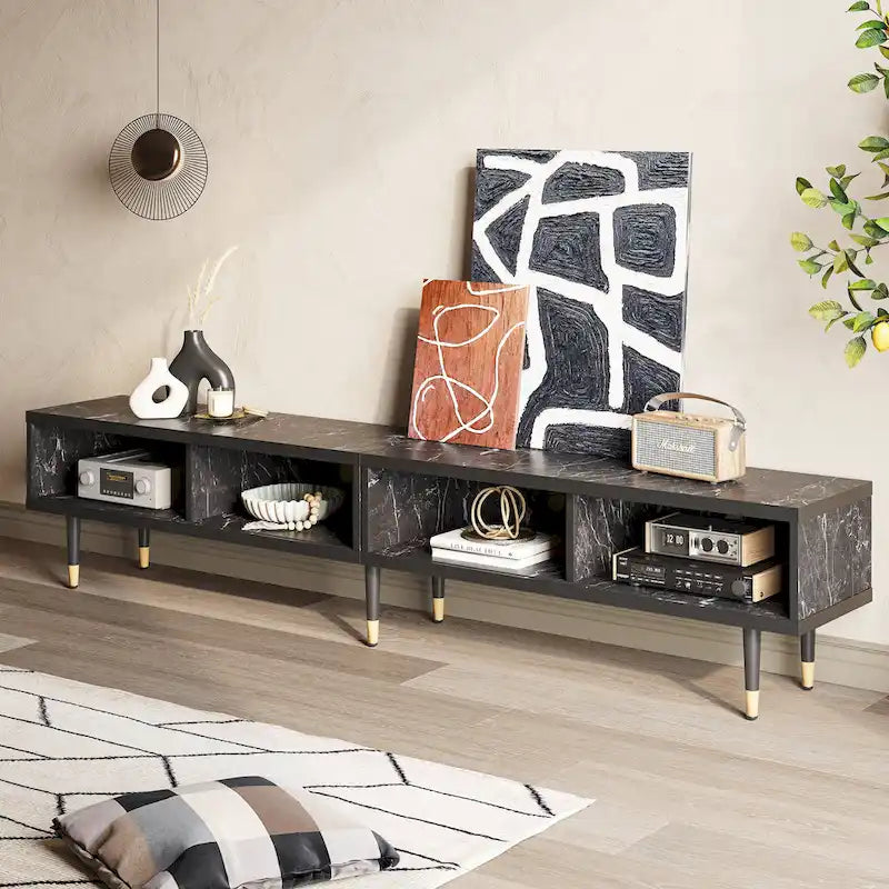 Modern TV Stand up to for 85 inch TVs Entertainment Center with Storage - 80 inch