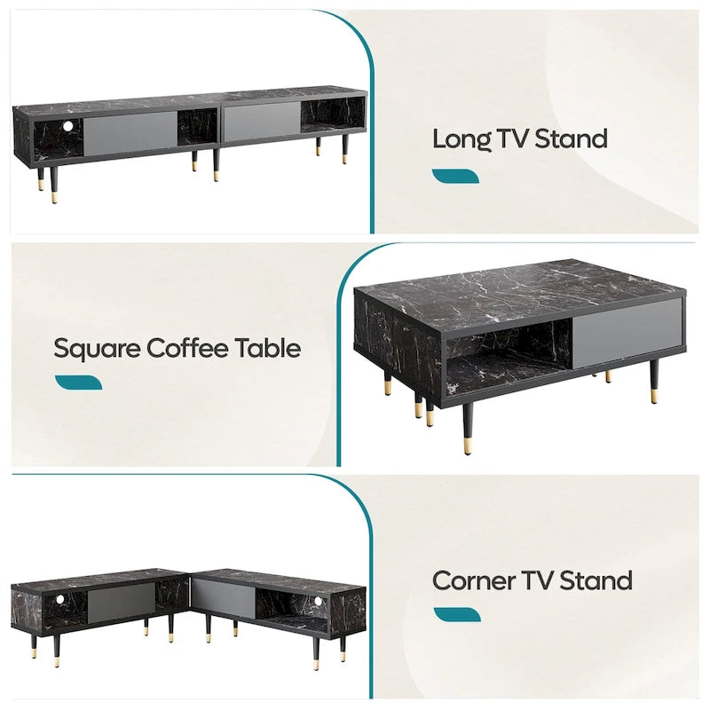 Modern TV Stand up to for 85 inch TVs Entertainment Center with Storage - 80 inch