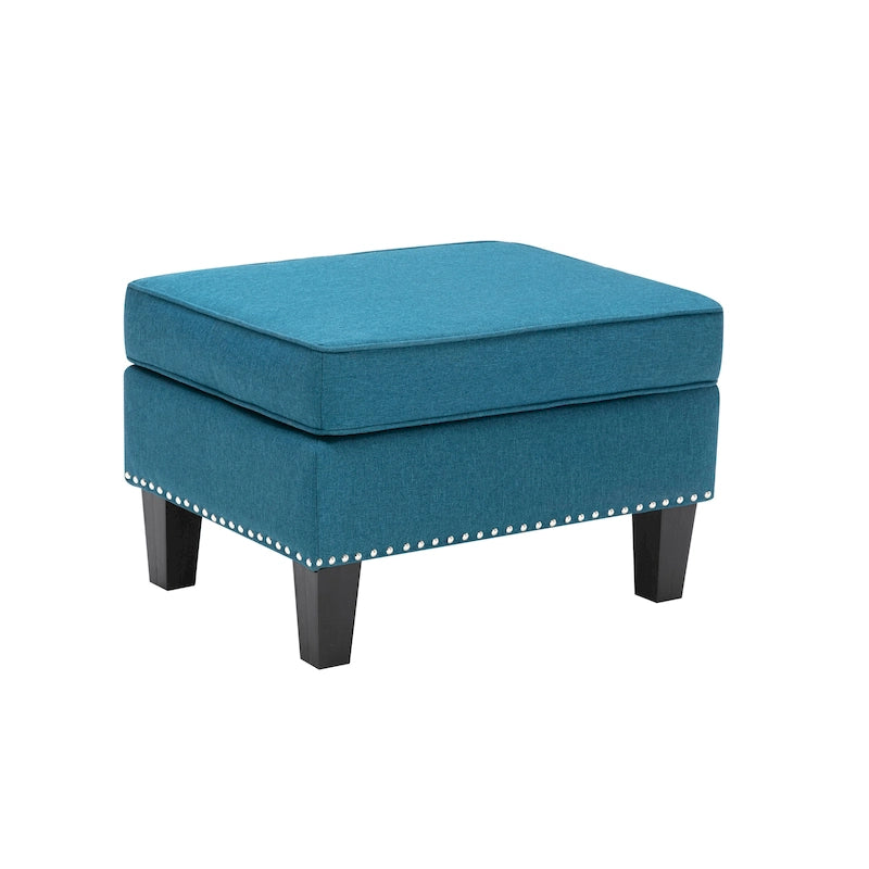 Porthos Home Yule Fabric Accent Ottoman Footstool