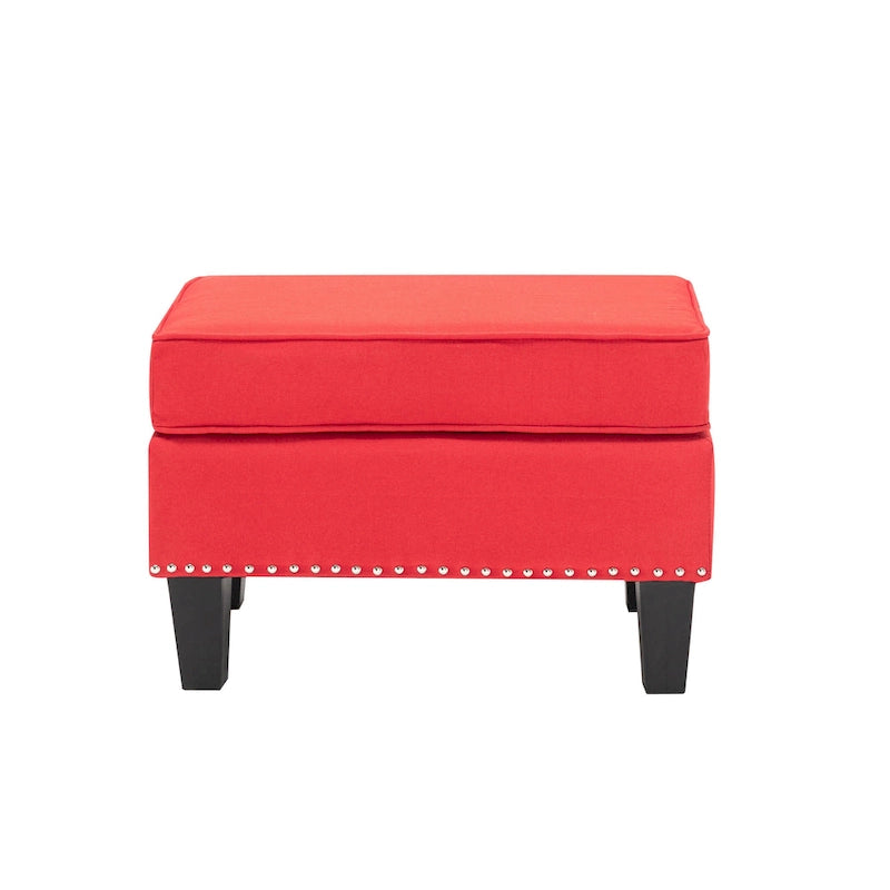 Porthos Home Yule Fabric Accent Ottoman Footstool