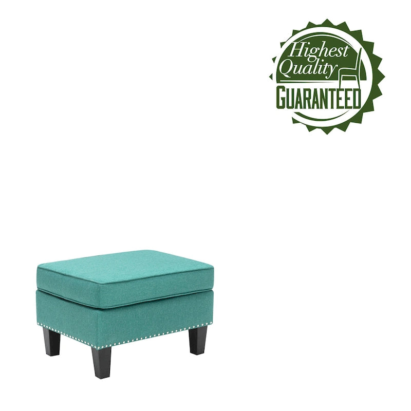 Porthos Home Yule Fabric Accent Ottoman Footstool