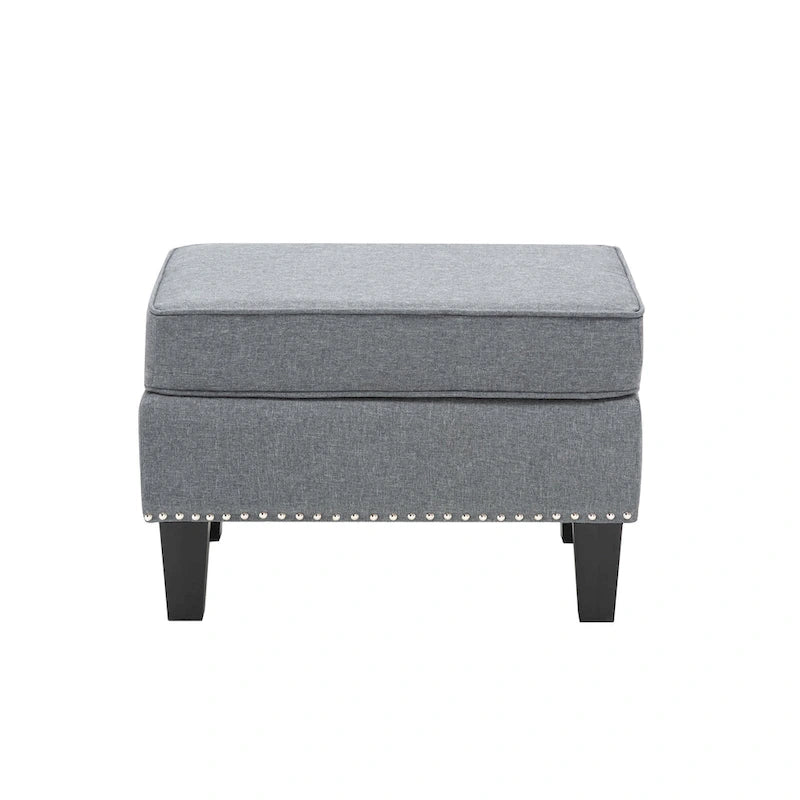 Porthos Home Yule Fabric Accent Ottoman Footstool