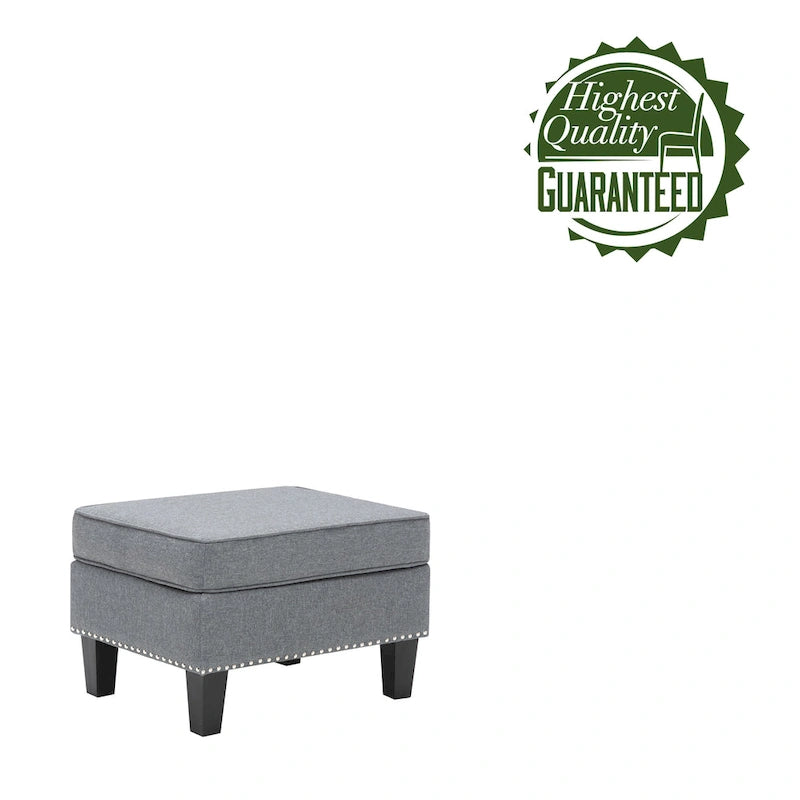 Porthos Home Yule Fabric Accent Ottoman Footstool