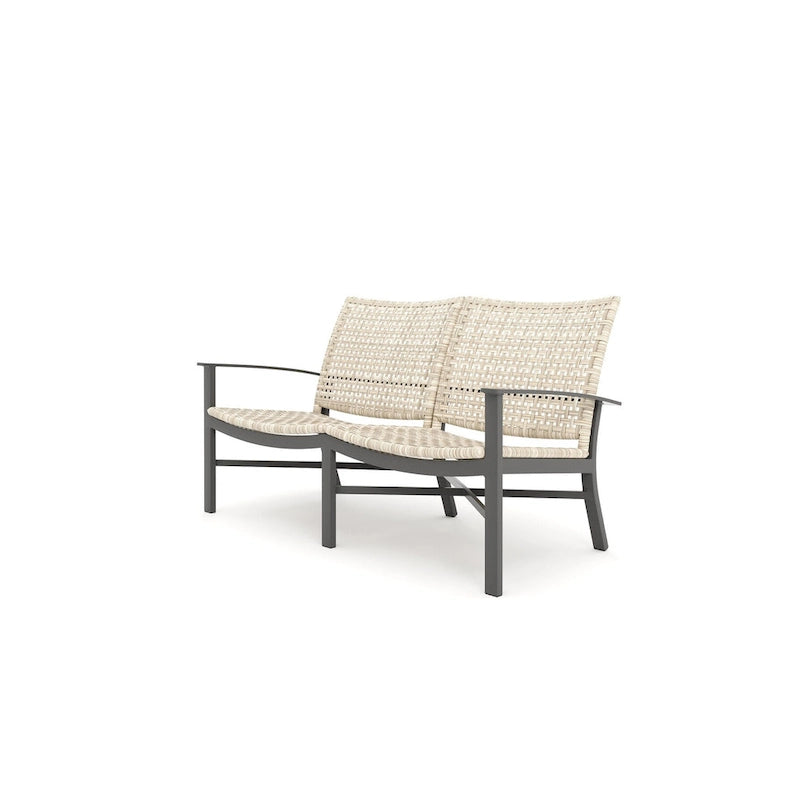Winston Jasper Textured Pewter with Beechwood Weave Loveseat
