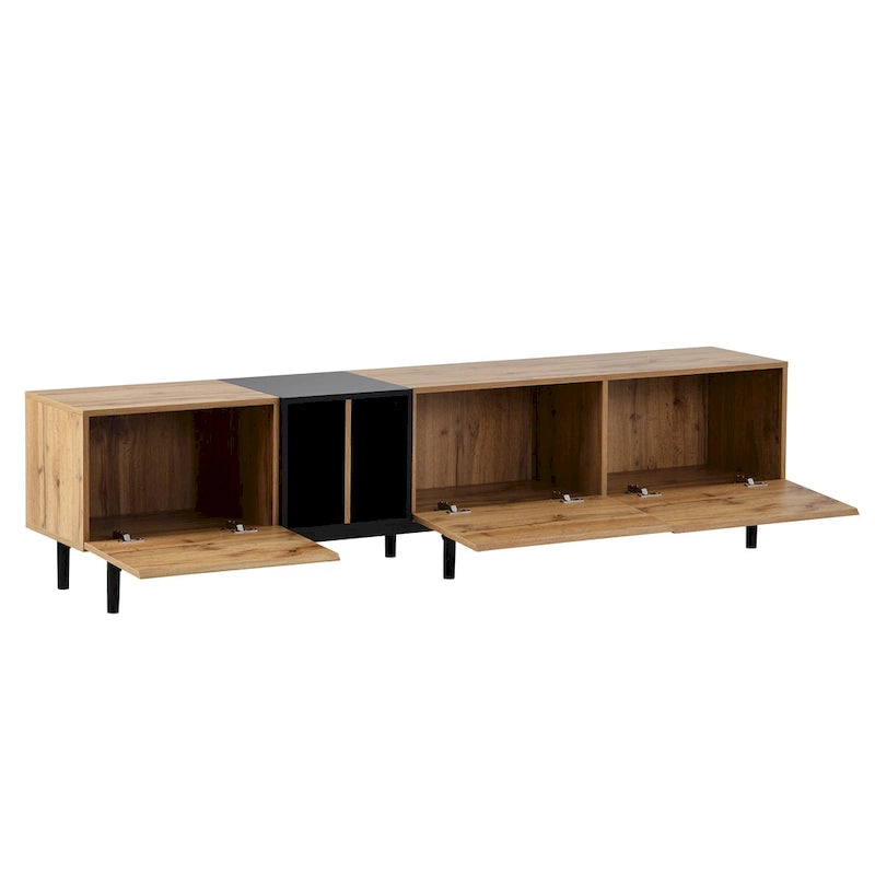 Modern TV Stand for 80 TV with 3 Doors, Media Console Table, Entertainment Center with Large Storage Cabinet for Living Room