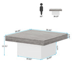 Farmhouse Coffee Table Square LED Coffee Table Engineered Wood Coffee Table