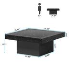 Farmhouse Coffee Table Square LED Coffee Table Engineered Wood Coffee Table