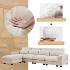 Modern L-Shape Sectional Sofa with Reversible Chaise