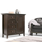 WYNDENHALL Halifax SOLID WOOD 37 inch Wide Transitional Medium Storage Cabinet - 37w x 17d x 36 h