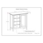 WYNDENHALL Halifax SOLID WOOD 37 inch Wide Transitional Medium Storage Cabinet - 37w x 17d x 36 h
