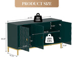 Clihome 3 Door Glossy Media Storage Sideboard Accent Cabinet
