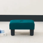 Adeco Velvet Foot Stool Ottoman with Tufted Button