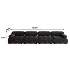 Black Velvet Upholstered Sectional Sofa