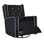 Octavia Solid Wood Microfiber Swivel Glider Rocker Recliner Chair, For Living Room, Bed Room