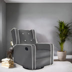 Octavia Solid Wood Microfiber Swivel Glider Rocker Recliner Chair, For Living Room, Bed Room