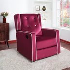 Octavia Solid Wood Microfiber Swivel Glider Rocker Recliner Chair, For Living Room, Bed Room