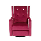 Octavia Solid Wood Microfiber Swivel Glider Rocker Recliner Chair, For Living Room, Bed Room