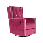 Octavia Solid Wood Microfiber Swivel Glider Rocker Recliner Chair, For Living Room, Bed Room