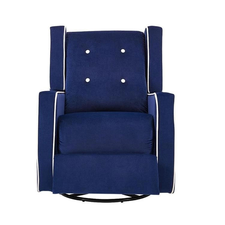 Octavia Solid Wood Microfiber Swivel Glider Rocker Recliner Chair, For Living Room, Bed Room