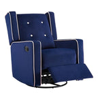 Octavia Solid Wood Microfiber Swivel Glider Rocker Recliner Chair, For Living Room, Bed Room