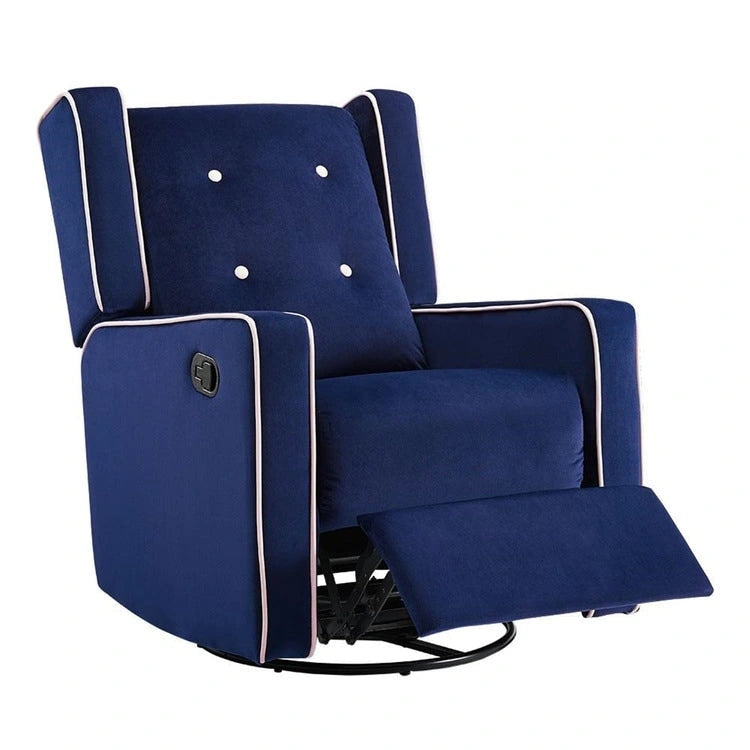 Octavia Solid Wood Microfiber Swivel Glider Rocker Recliner Chair, For Living Room, Bed Room