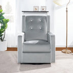 Octavia Solid Wood Microfiber Swivel Glider Rocker Recliner Chair, For Living Room, Bed Room