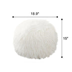 Adeco Unstuffed Ottoman Round Pouf Cushion Covers Faux Fur Foot Stool