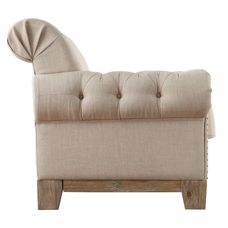 Greenwich Tufted Rolled Arm Nailhead Chesterfield Loveseat by iNSPIRE Q Artisan