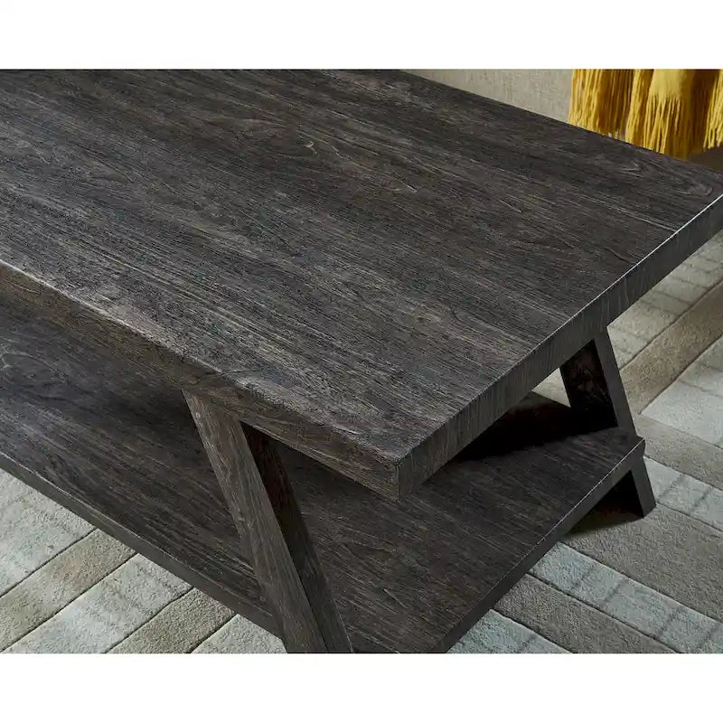 Roundhill Furniture Athens Contemporary 3-pc. Replicated Wood Shelf Table Set
