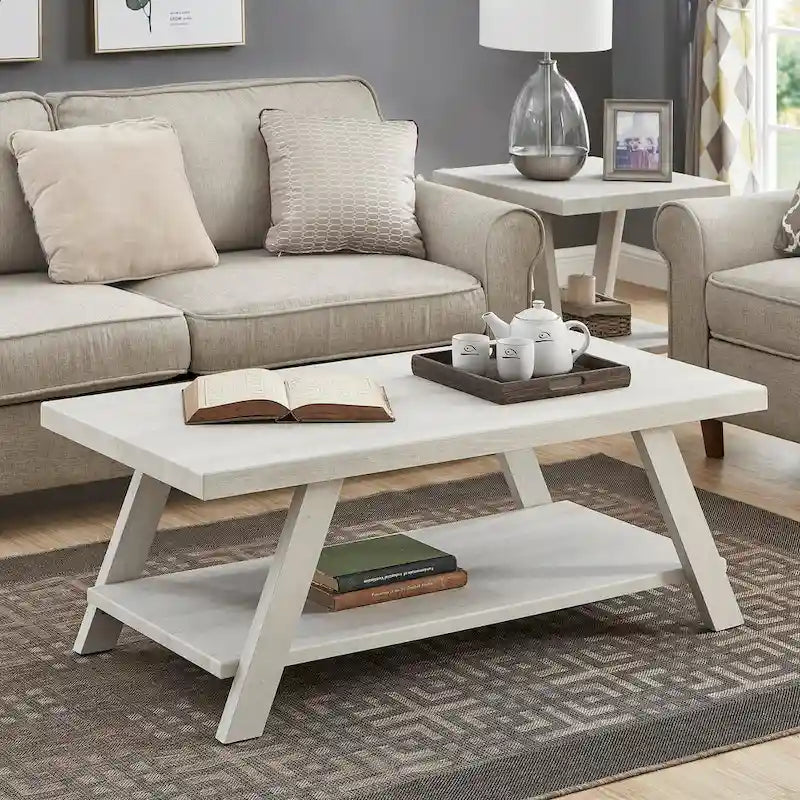Roundhill Furniture Athens Contemporary 3-pc. Replicated Wood Shelf Table Set
