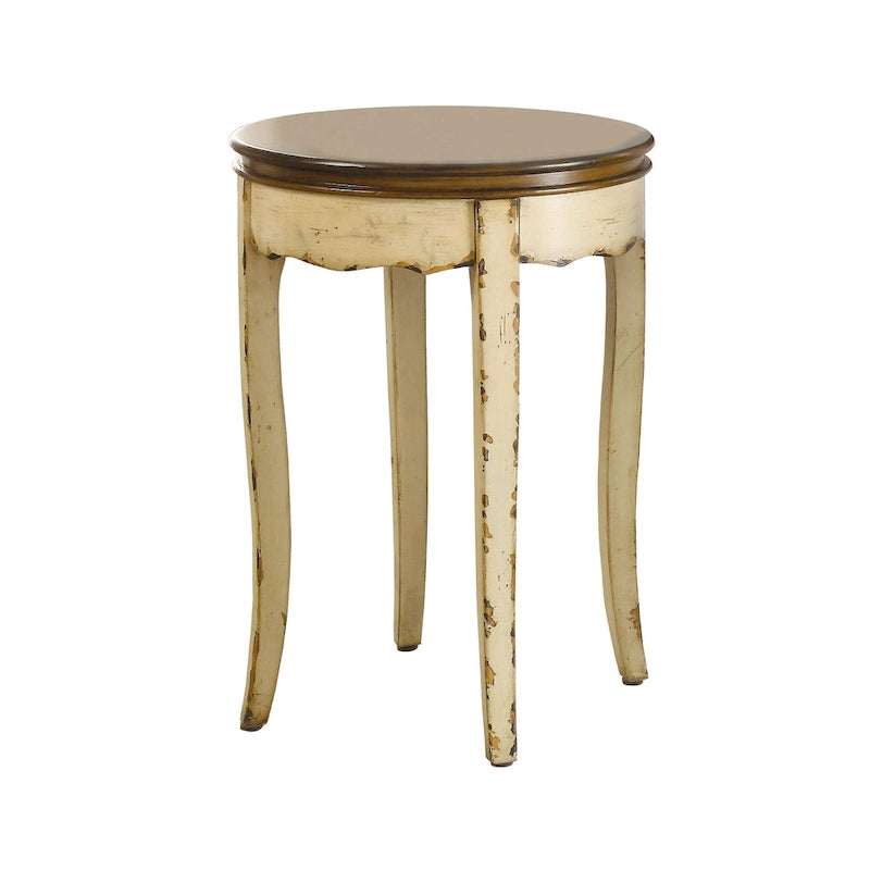 Lira Transitional White 18-inch Round Side Table by Furniture of America