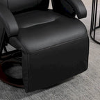 HOMCOM PU Recliner with Footrest, Lounge Chair with 135 Adjustable Backrest, Swivel Wood Base