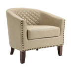 Axia 4 Set Modern Faux Leather Barrel Accent Chair with Wood Legs