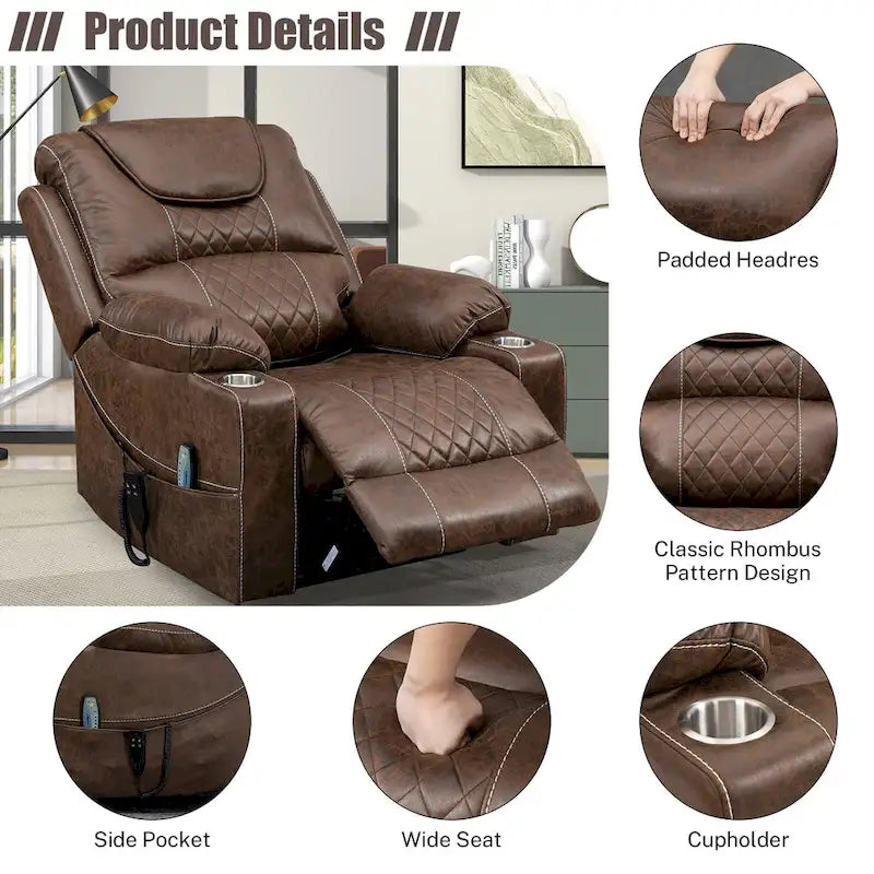 Upgraded Flagship Dual Motor Independent Control Oversized 180 Lay Flat Power Lift Recliner Chair