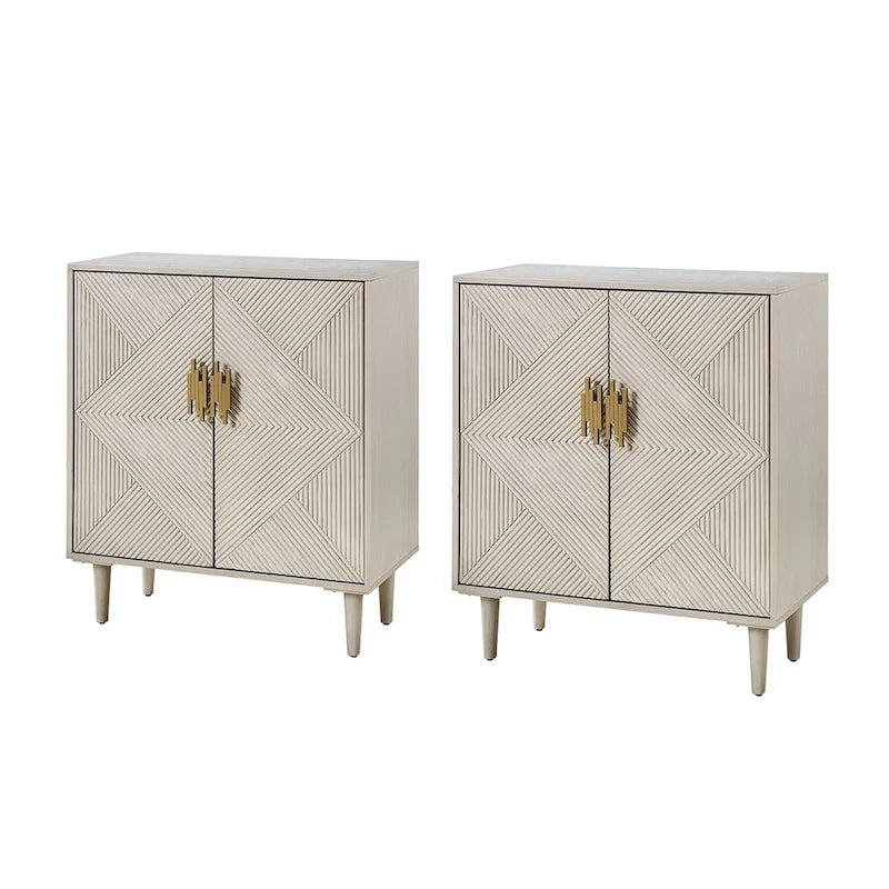 Damien Morden Storage TV Stand with Adjustable Shelves Set of 2 by HULALA HOME