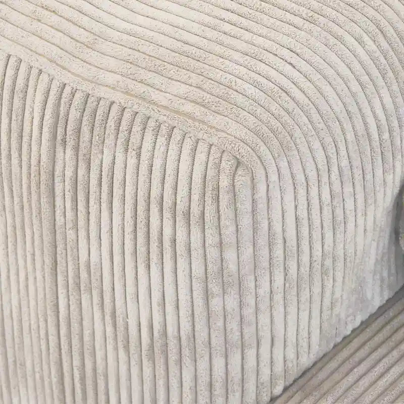 142 L-shape Oversized Corduroy Sectional Sofa Classic Deep Couch with Ottoman