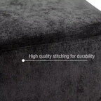 Adeco Square Fabric Ottoman Two-Color Stitching Footrest Stool