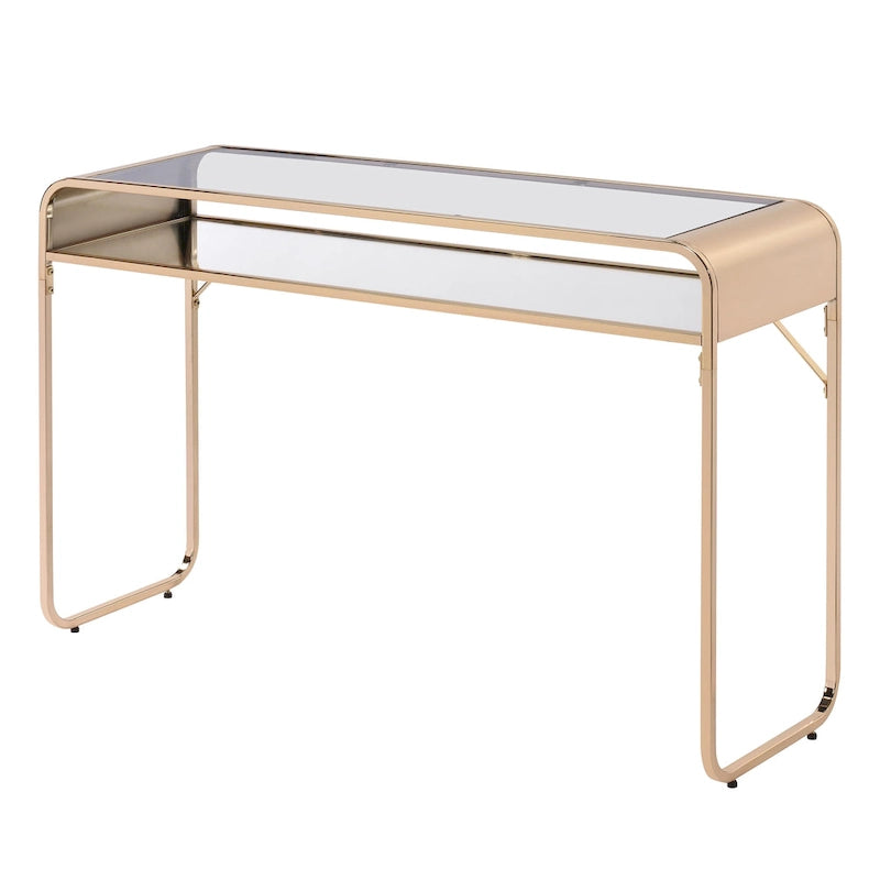Watler Contemporary 46-inch Glass Top 1-Shelf Sofa Table by Furniture of America