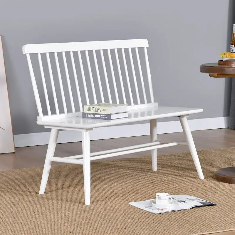 Entryway 40L Solid Wood Dining Bench with Spindle Back