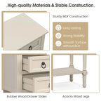 Console Entryway Table with 3 Drawers Open Shelf Beige/Dark Grey