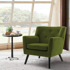 Velvet Upholstered Armchair Tufted Accent Chair for Living Room - 28.35W x 27.56D x 30.71H