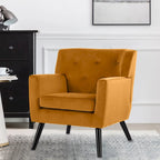 Velvet Upholstered Armchair Tufted Accent Chair for Living Room - 28.35W x 27.56D x 30.71H