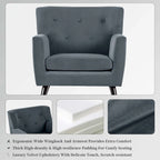 Velvet Upholstered Armchair Tufted Accent Chair for Living Room - 28.35W x 27.56D x 30.71H