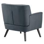 Velvet Upholstered Armchair Tufted Accent Chair for Living Room - 28.35W x 27.56D x 30.71H
